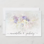 Invitation *~* Fleurs Pastel PHOTO RSVP QR AR26 MARIAGE (Devant)