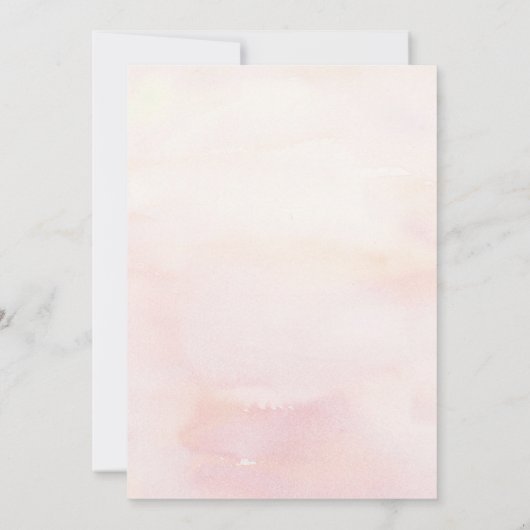 Invitation Fleurs Pastel rose doux Élégant Baptême moderne (Dos)