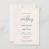 Invitation Fleurs pastel rose pâle Aquarelle Élégante (Devant)