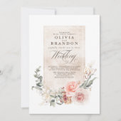 Invitation Fleurs Pastel Soft Boho Élégant Mariage chic (Devant)