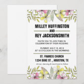 Invitation fleurs peintes à la main (Devant / Derrière)