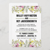 Invitation fleurs peintes à la main (Devant / Derrière)