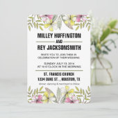 Invitation fleurs peintes à la main (Debout devant)