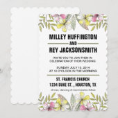 Invitation fleurs peintes à la main (Devant / Derrière)