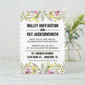 Invitation fleurs peintes à la main (Debout devant)