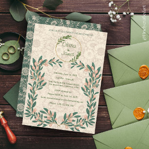 Invitation Fleurs personnalisées de couleur bordeaux foncé, r
