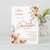 Invitation Fleurs Photo Pampas Bohème Terre Cuite Remise de D (Debout devant)