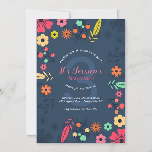 Invitation Fleurs Pleines d'Entrain (Devant)