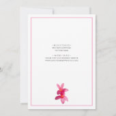 Invitation Fleurs Plumeria rose, Mariage moderne, Mariage (Dos)