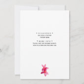 Invitation Fleurs Plumeria Rose, Tropical, Floral, Nuptiale (Dos)