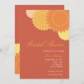 Invitation Fleurs pointillées - Orange, Jaune (Devant / Derrière)