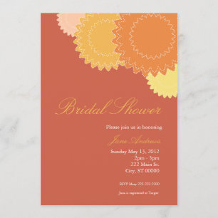 Invitation Fleurs pointillées - Orange, Jaune