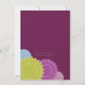 Invitation Fleurs pointillées - violet, vert, bleu (Dos)