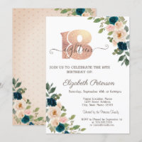 Fleurs Points Polka 18e Anniversaire