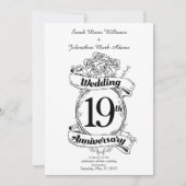 Invitation Fleurs pour les 19 ans de mariage (Devant)