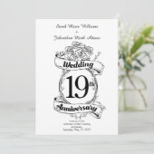 Invitation Fleurs pour les 19 ans de mariage (Debout devant)