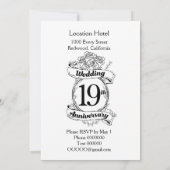 Invitation Fleurs pour les 19 ans de mariage (Dos)