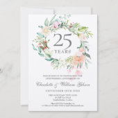 Invitation Fleurs pour les 25 ans de mariage (Devant)