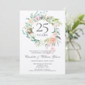 Invitation Fleurs pour les 25 ans de mariage (Debout devant)