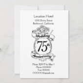 Invitation Fleurs pour les 75 ans de mariage (Dos)