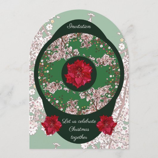 Invitation Fleurs pour Noël (Devant)