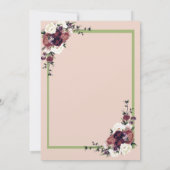 Invitation Fleurs pourpres Automne Terracotta Crème Bourgogne (Dos)