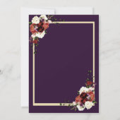 Invitation Fleurs pourpres Automne Terracotta Crème Bourgogne (Dos)