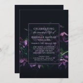 Invitation Fleurs pourpres - célébration de mémorial de la (Devant / Derrière)