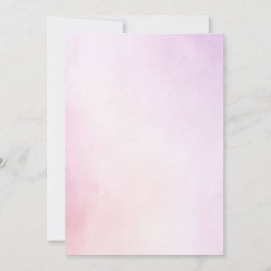 Invitation Fleurs pourpres et bleues doux Élégant Anniversair (Dos)