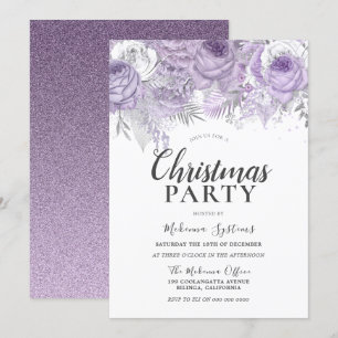 Invitation Fleurs pourpres Fleurs de Noël d'entreprise