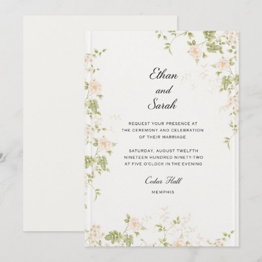 Invitation Fleurs Précieuses (Devant / Derrière)