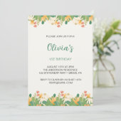 Invitation Fleurs premier anniversaire (Debout devant)