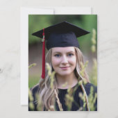 Invitation Fleurs Pressées Photo Fête de Graduation au lycée (Dos)