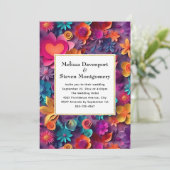 Invitation Fleurs printanières colorées Mariage (Debout devant)
