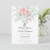 Invitation Fleurs printanières douces de verdure pour la fête (Debout devant)