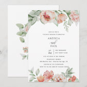 Invitation Fleurs printanières et verdure | Douche Couples (Devant / Derrière)