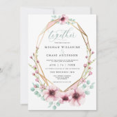 Invitation Fleurs printanières fraîches et bridepieds nus de (Devant)