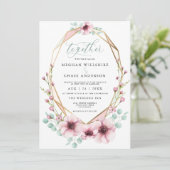 Invitation Fleurs printanières fraîches et bridepieds nus de (Debout devant)