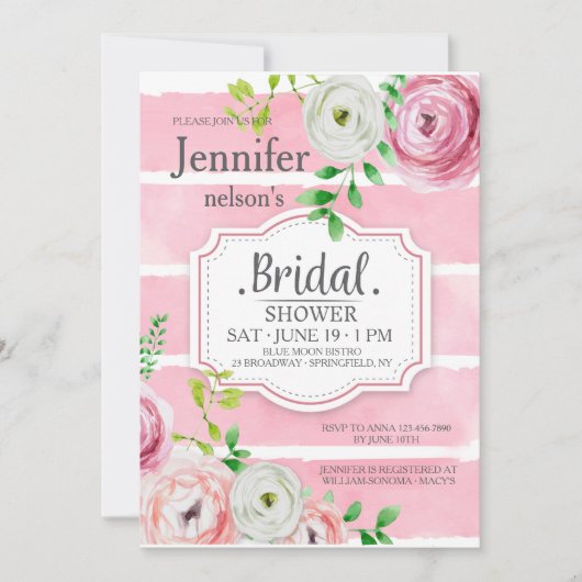 Invitation Fleurs Ranunculus (Devant)