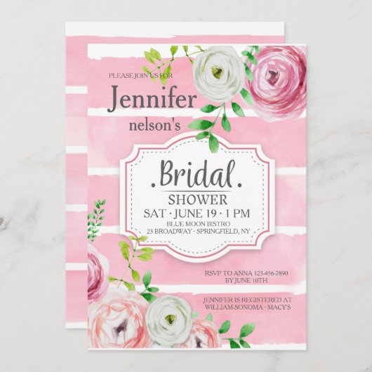 Invitation Fleurs Ranunculus (Devant / Derrière)