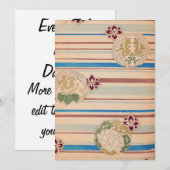 Invitation Fleurs rétro (Devant / Derrière)