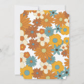 Invitation Fleurs rétro colorées 60's 70's Mariage (Dos)