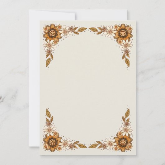 Invitation Fleurs rétro | Douche Couples (Dos)