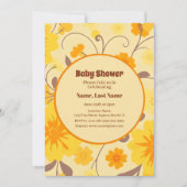 Invitation Fleurs Rétro Jaune, Orange, Mocha Mousse (Devant)