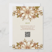 Invitation Fleurs rétro | QR Code fête d'anniversaire (Dos)