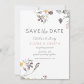 Invitation fleurs rêveuses mariage floral roux enregistrer la (Devant)