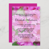 Invitation Fleurs Rhododendron rose 90e anniversaire (Devant / Derrière)