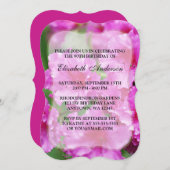 Invitation Fleurs Rhododendron rose 90e anniversaire (Devant / Derrière)