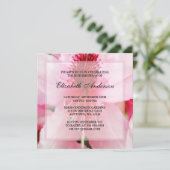 Invitation Fleurs Rhododendron rose pâle 80e anniversaire (Debout devant)