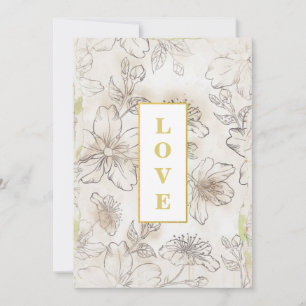 Invitation *~ Fleurs romantiques AIMER AR26 QR RSVP Mariage